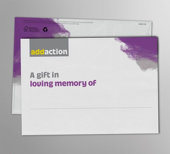 Image of envelope with the words 'a gift in loving memory of'