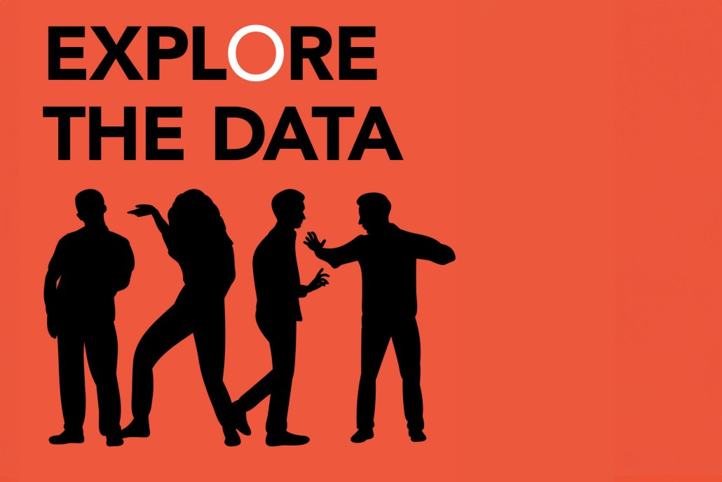 Silhouette image of people with the title