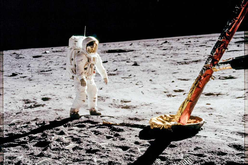 image of Neil Armstrong on the moon