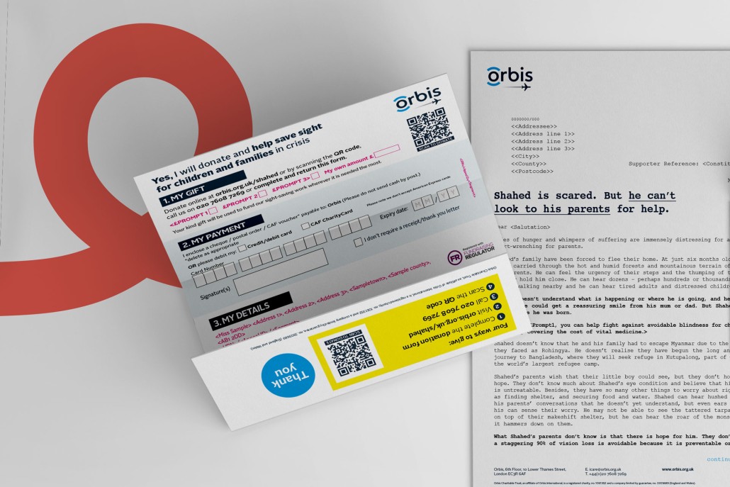 A letter from Orbis with a response device