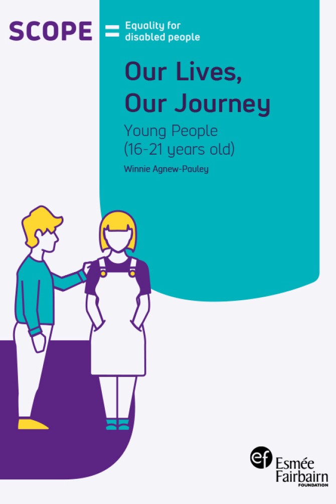 a man and woman standing next to each other on the front cover of the Our Lives, Our Journey report.